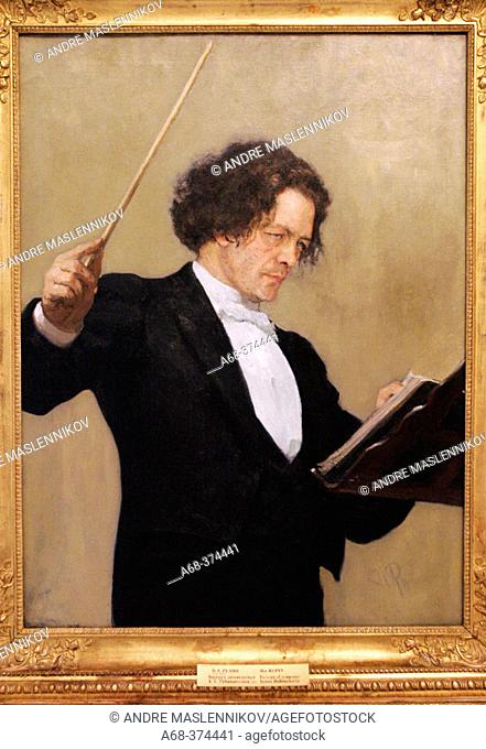 Portrait of the conductor Anton Rubinshtein, painting by Ilya Repin (1881)