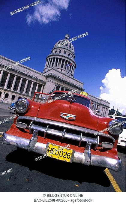The Capitolio Nationwide in the Old Town of Havana in Cuba in the Caribbean