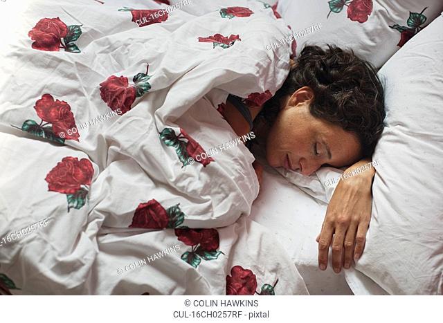 woman asleep in bed