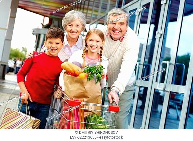 Family of shoppers