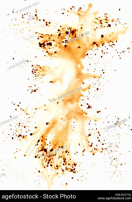 Abstract background, brown coffee stains on paper