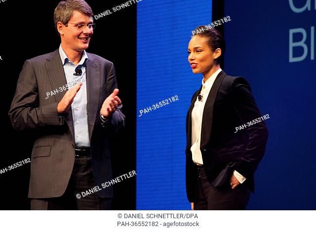 President and Chief Executive Officer of Resarch in Motion (RIM), Thorsten Heins, promotes the new BlackBerry touch screen handsets together with US singer...