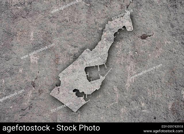 Map of Monaco on weathered concrete