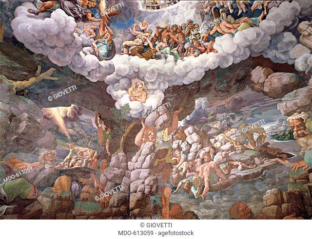 The Fall of the Giants (La caduta dei Giganti), by Giulio Pippi known as Giulio Romano, 1532 - 1534, 16th Century, fresco
