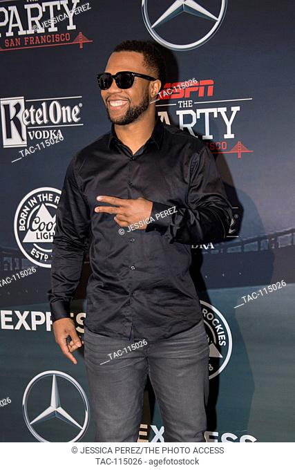 Glover Quin arrives at ESPN The Party at Fort Mason on February 5th, 2016 in San Francisco, California