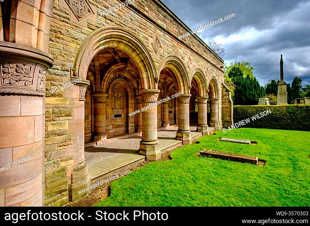 The Roxburghe Memorial Cloister â. “ built in the 1930s to commemorate the 8th Duke of Roxburghe, Kelso Abbey, Scottish Borders