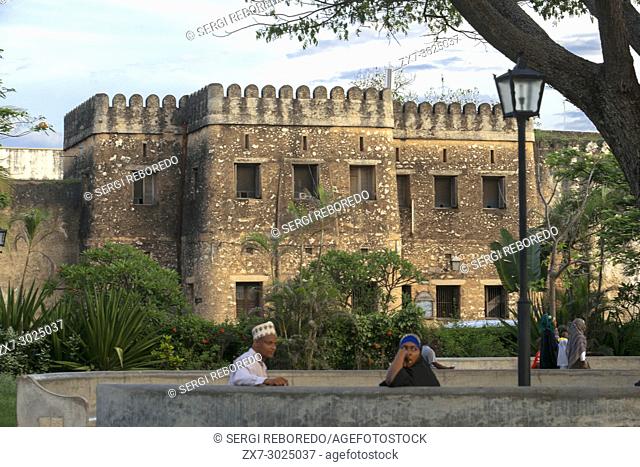 View of The Old Fort from Forodhani Gardens, Stone Town, Zanzibar, Tanzania