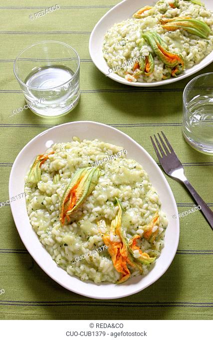Risotto with courgette flowers, Italy