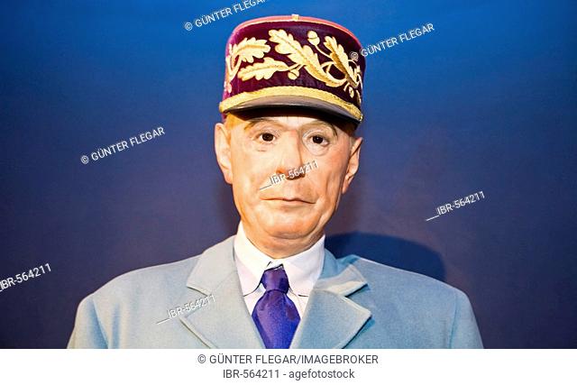 Charles Andre Joseph Marie de Gaulle as a wax figure Wax museum of Prague Czechia