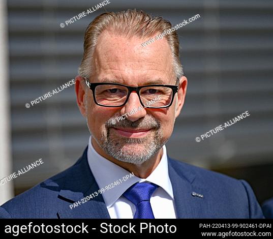 12 April 2022, Hessen, Darmstadt: Josef Aschbacher, Director General of the European Space Agency ESA, stands in front of the European Satellite Operations...