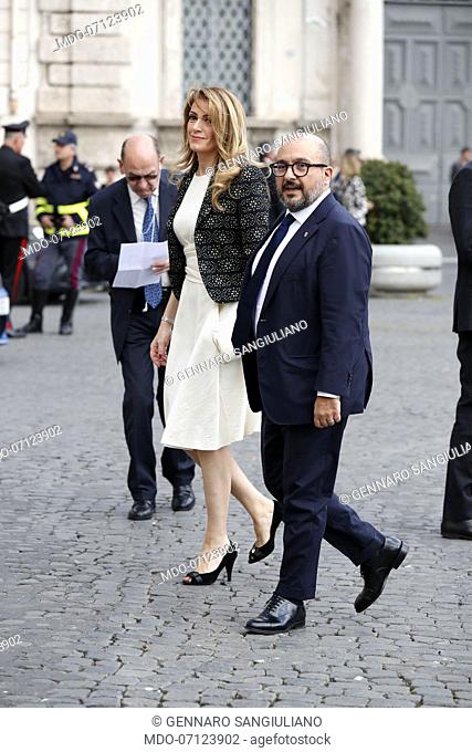 Italian journalist Gennaro Sangiuliano during the concert for the Republic Day and the welcome in the Quirinale gardens. Rome (Italy), June 1st, 2019