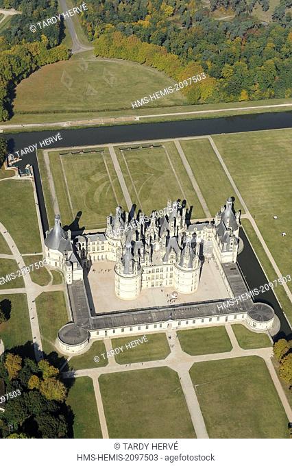 France, Loir et Cher, Chambord, the Loire Valley, Chambord castle listed as World Heritage by UNESCO, built between 1519 and 1538, Renaissance style