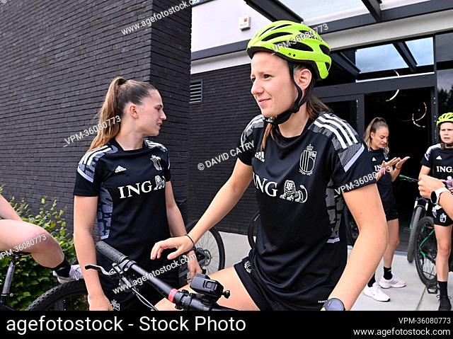 Belgium's Hannah Eurlings pictured during a team building activity of the Belgium's national women's soccer team the Red Flames