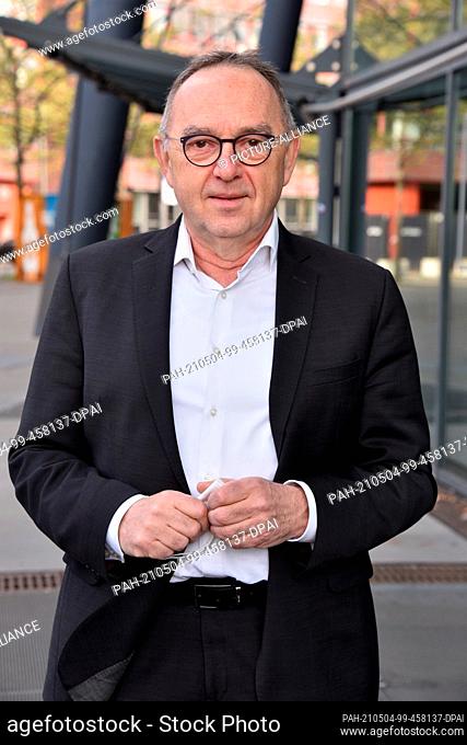03 May 2021, North Rhine-Westphalia, Cologne: Norbert Walter-Borjans, SPD, poses at the opening of the exhibition ""Der Stadt Bestes - Das Gute in der Krise""...