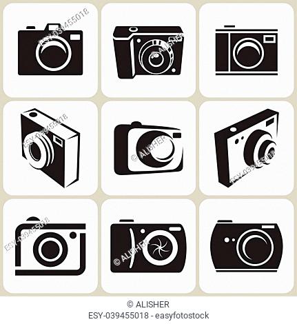 Photo Camera Vector Icon Set