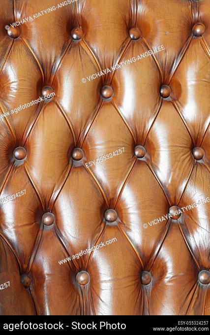 pattern of brown genuine leather texture using as background