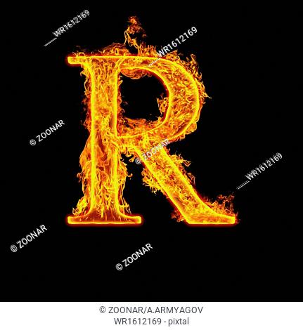 Fire alphabet letter R
