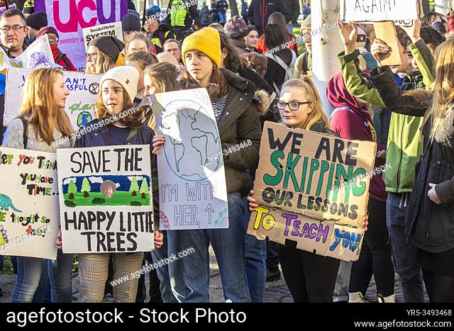 Newcastle upon Tyne, England. UK. 29th November, 2019. Climate change protest in Newcastle upon Tyne