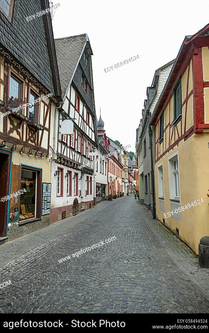 city view of Bacharach, a town in the Mainz-Bingen district in Rhineland-Palatinate, Germany
