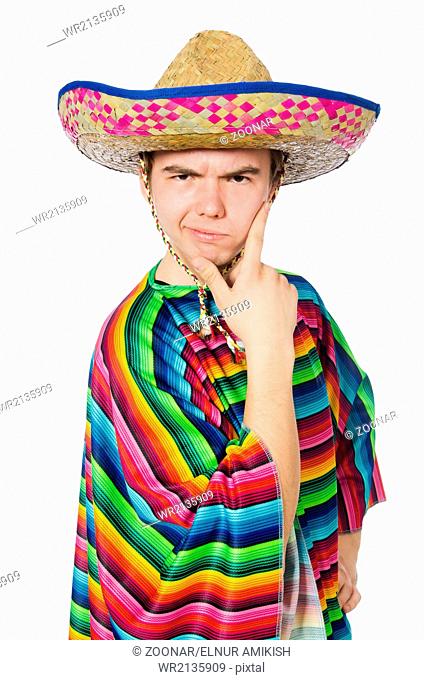 Funny young mexican isolated on white