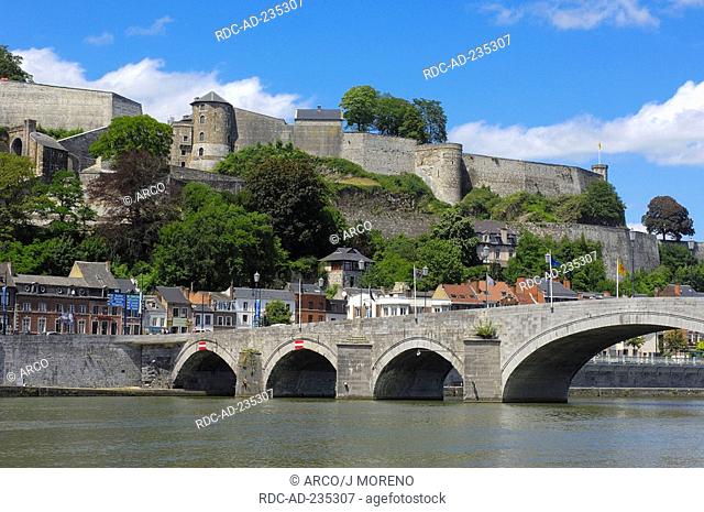 River Meuse, citadel, Namur, Wallonia, Belgium