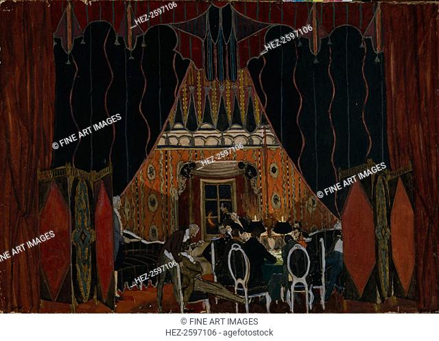 Stage design for the theatre play The Masquerade by M. Lermontov, 1917. Found in the collection of the State Museum of Theatre and Music Art, St