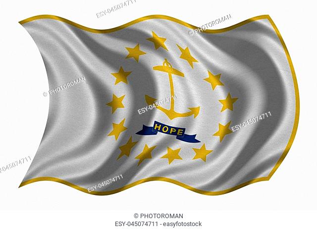 Flag of the US state of Rhode Island. American patriotic element. USA banner. United States of America symbol. Rhode Islander official flag