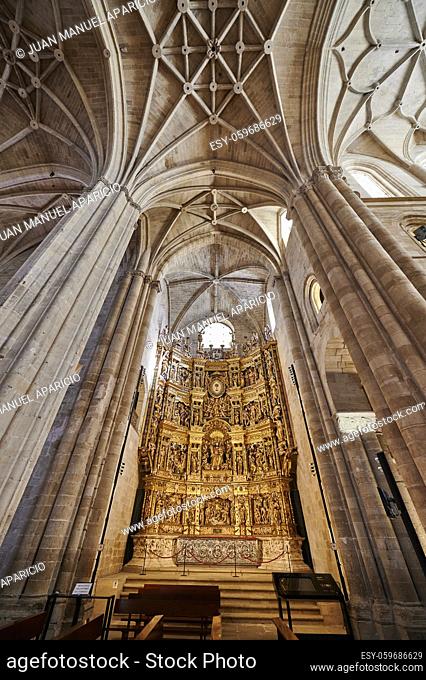 Altarpiece of the Cathedral del Salvador in the way of St James, Santo Domingo de la Calzada, La Rioja, Spain, Europe
