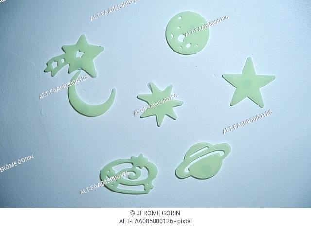 Glow-in-the-dark star and planet stickers
