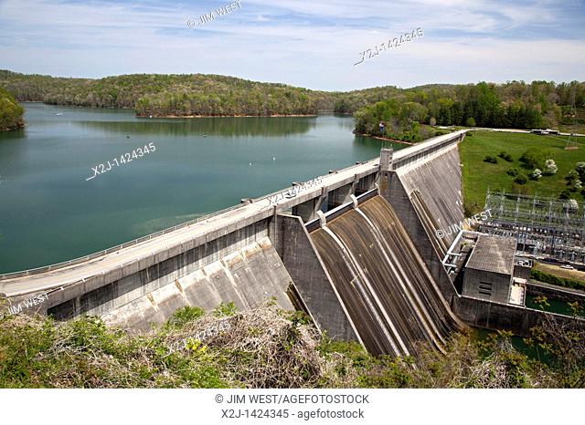 Norris, Tennessee - The Norris Dam and Reservoir on the Clinch River, operated by the Tennessee Valley Authority  The hydroelectric dam was the TVA's first...