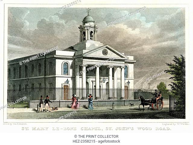 St Mary le Bone Chapel, St John's Wood Road, London, 1828