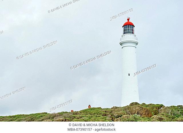 Lighthouse (Split Point Lighthouse), Spring, Cloudy, Aireys, Great Ocean Road, Victoria, Australia, Oceania