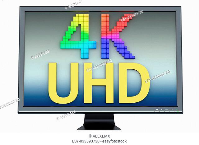 4K Ultra HD multicolored concept isolated on white background
