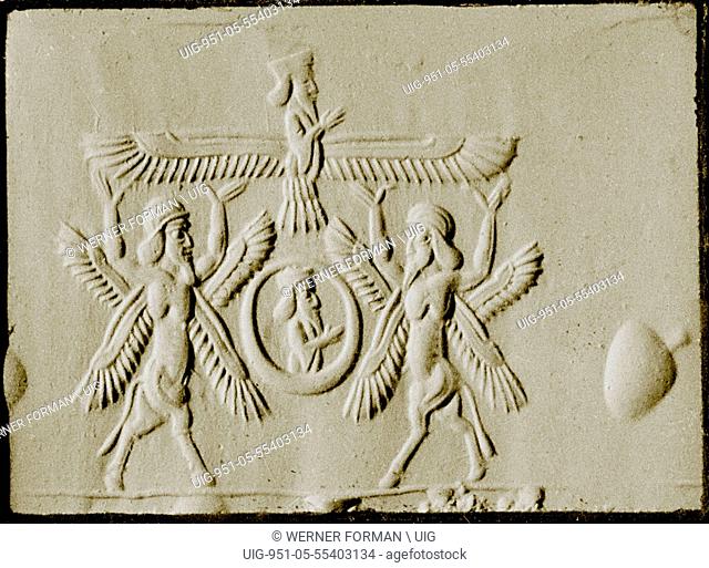 An impression from a cylinder seal
