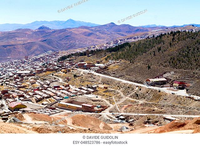 Potosi aerial view, Bolivia.Bolivian mining city