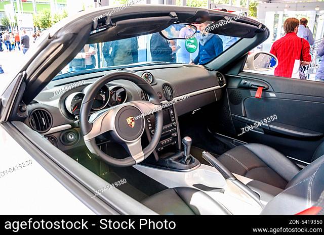 FRANKFURT - SEPT 21: Porsche Boxster Spyder 988 presented as world premiere at the 65th IAA (Internationale Automobil Ausstellung) on September 21
