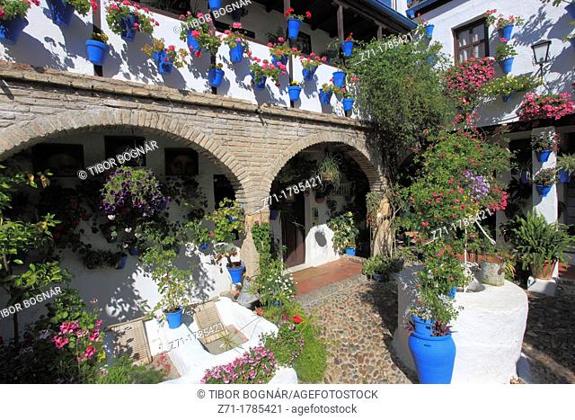 Spain, Andalusia, Cordoba, typical, patio, courtyard
