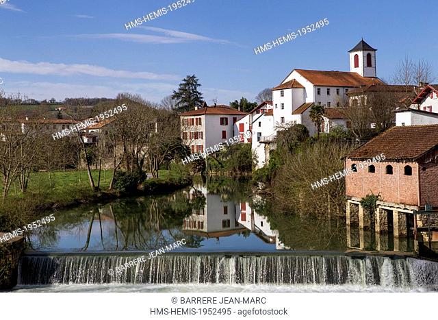 France, Pyrenees Atlantiques, Basque Country, Saint Palais on El Camino de Santiago, modern part of the Via Podiensis, Bidouze river