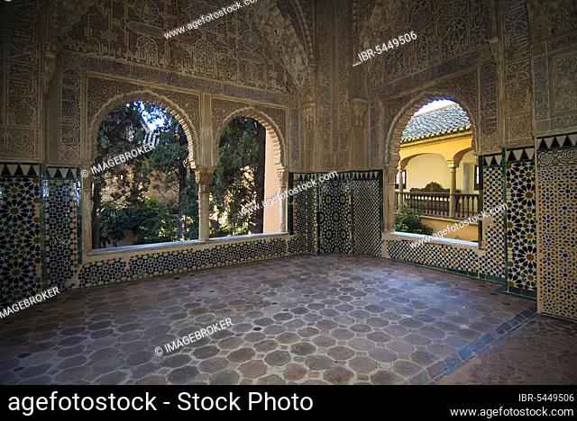 Mirador de Lindaraja, Royal Palace, Alhambra, Granada, Andalusia, Spain, Casa Real, Europe