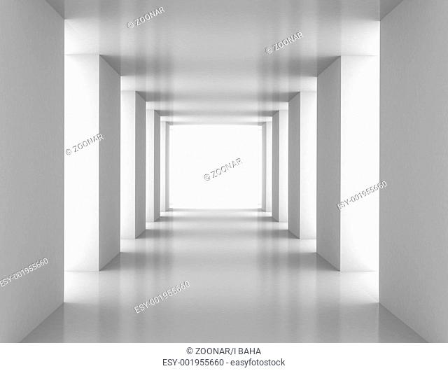 Tunnel with white wall