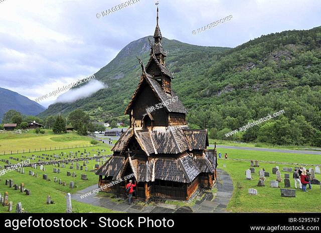 Borgund Stave Church, stavkirke, Borgund, Lärdal, Sogn og Fjordane, Norway, Europe
