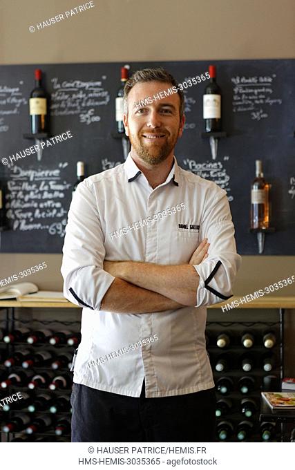France, Gironde, Bordeaux, area listed as World Heritage by UNESCO, restaurant Racines, the chef Daniel Gallacher