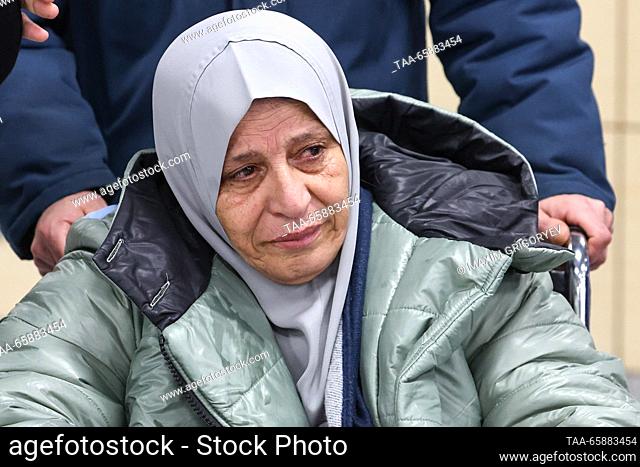 RUSSIA, MOSCOW REGION - DECEMBER 19, 2023: A Russian citizen evacuated from the Gaza Strip is seen at Domodedovo International Airport