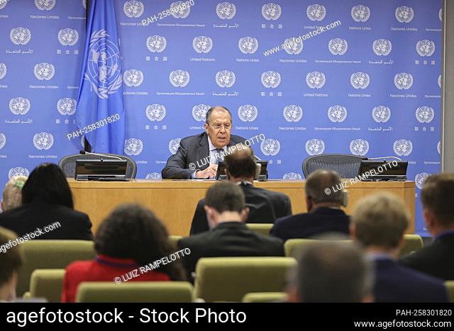 United Nations, New York, USA, September 25, 2021 - Sergey V. Lavrov, Minister for Foreign Affairs of the Russian Federation