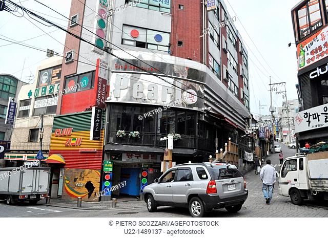Seoul (South Korea): clubs for adults at the beginning of ‘Hooker Hill’ in Itaewon