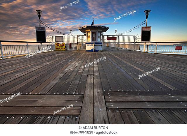 Dawn on the pier at Bournemouth, Bournemouth, Dorset, England, United Kingdom, Europe