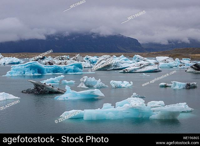 Jokulsarlon glacial lake on the edge of Vatnajokull National Park