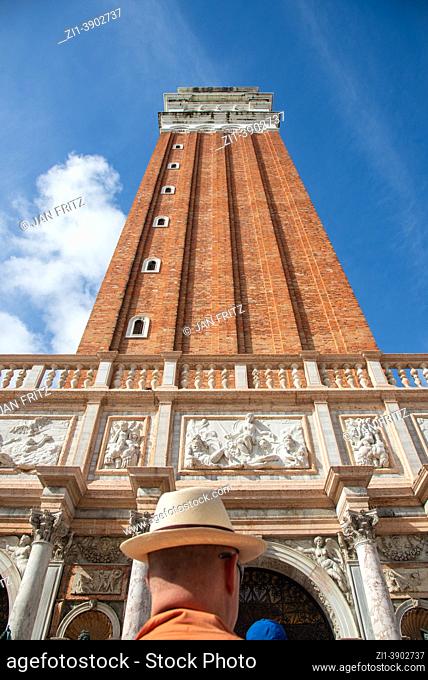 famous Campanile at San Marco square in Venice, Italy