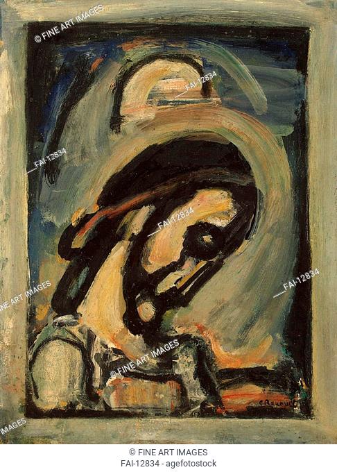 Head of Christ. Rouault, Georges (1871-1958). Oil on canvas. Expressionism. 1939. State Hermitage, St. Petersburg. 65x50. Painting