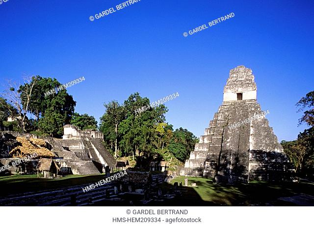 Guatemala, El Peten department, Maya site of Tikal, listed as World Heritage by UNESCO, Temple I